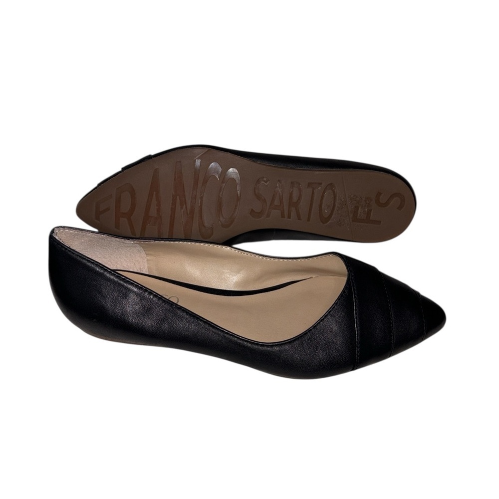 Franco Sarto Leather Loafers Flats Womens Shoes Black Office Work Sz 6 M Pointed